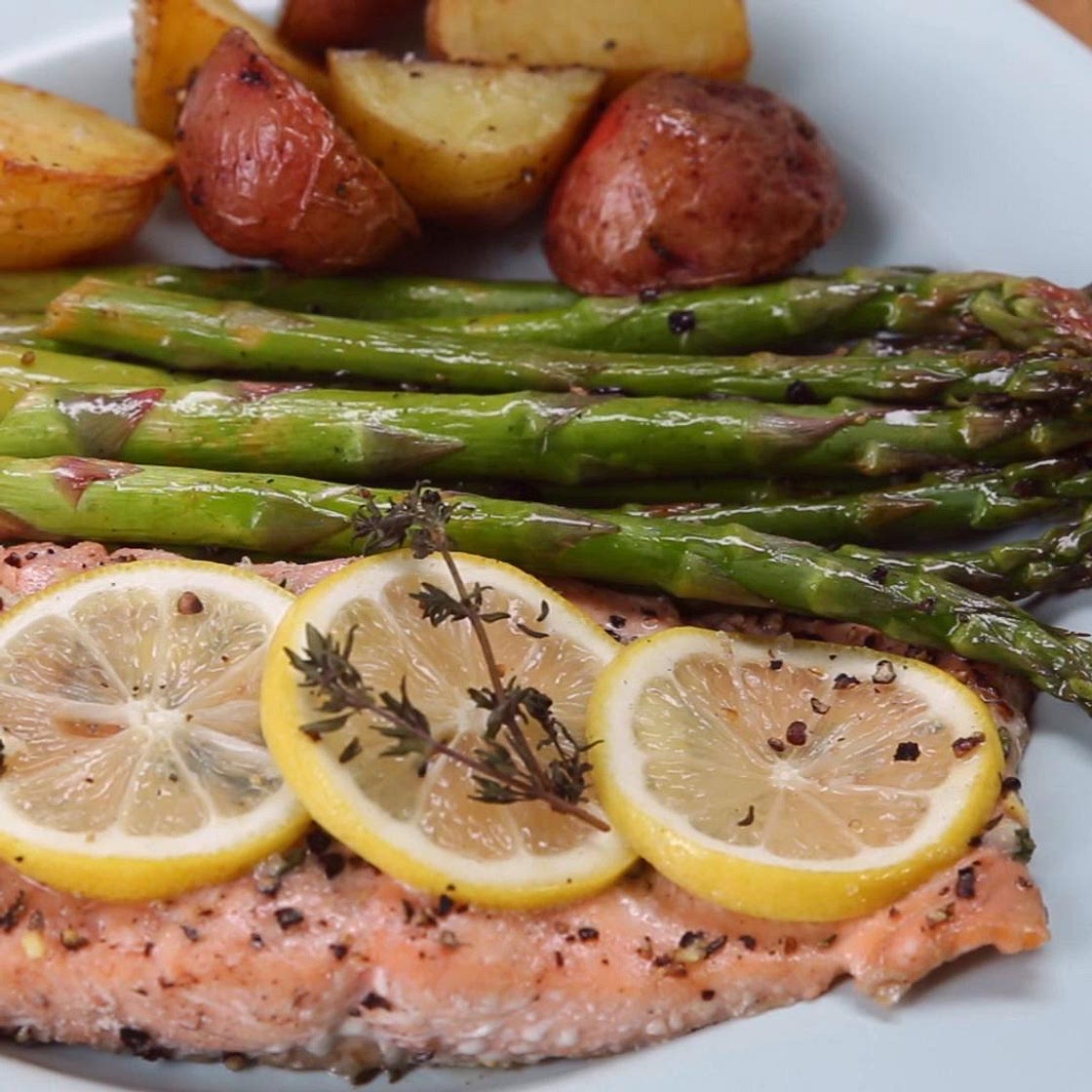 Honey Lemon Glazed Salmon & Veggies Recipe by Tasty