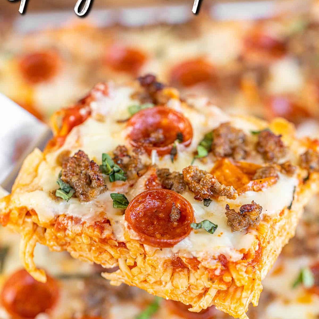 Sheet Pan Spaghetti Pizza