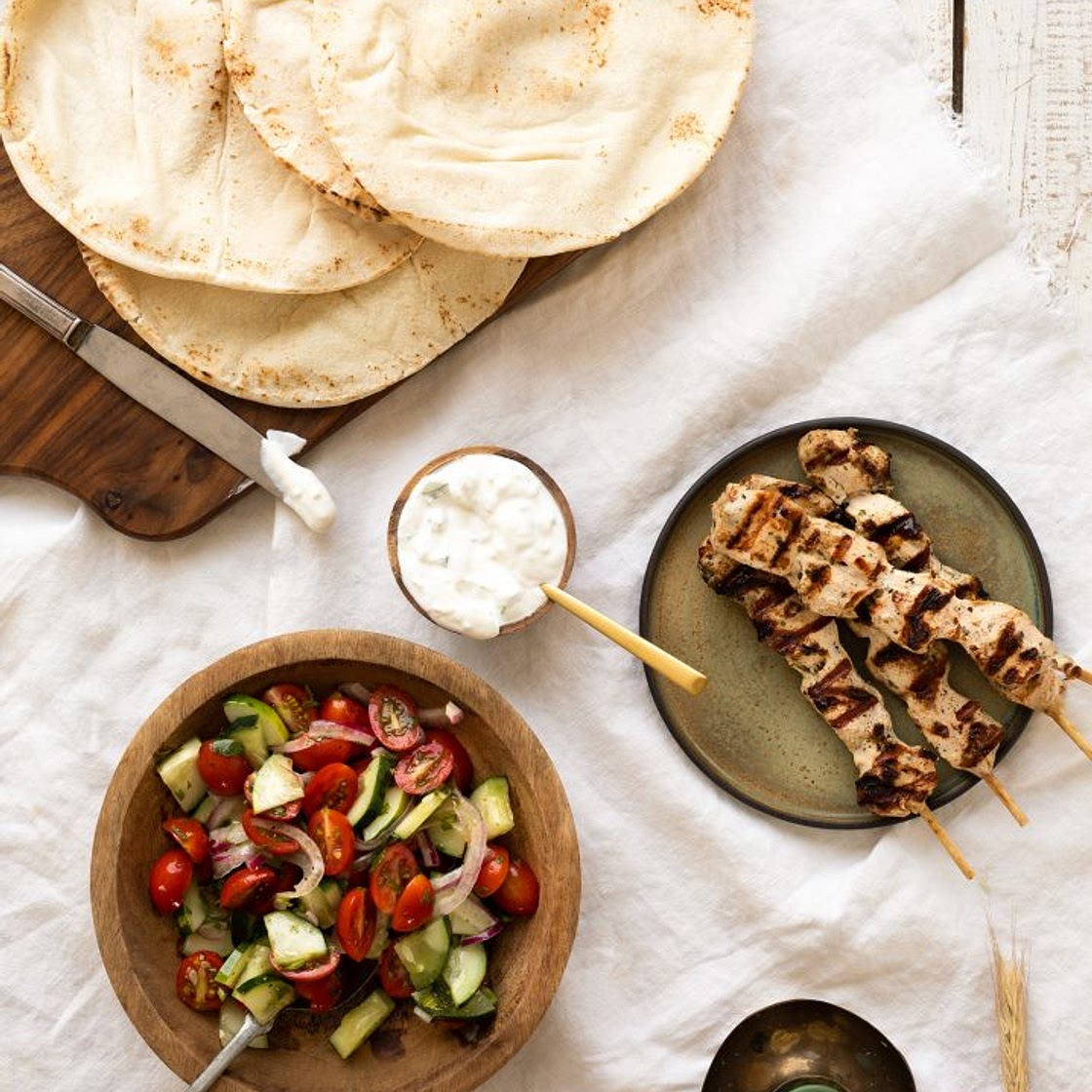 Gyros de poulet & sauce tzatziki