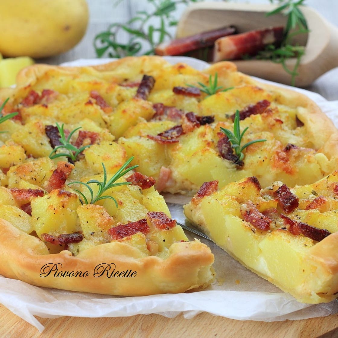 Torta salata con patate e speck