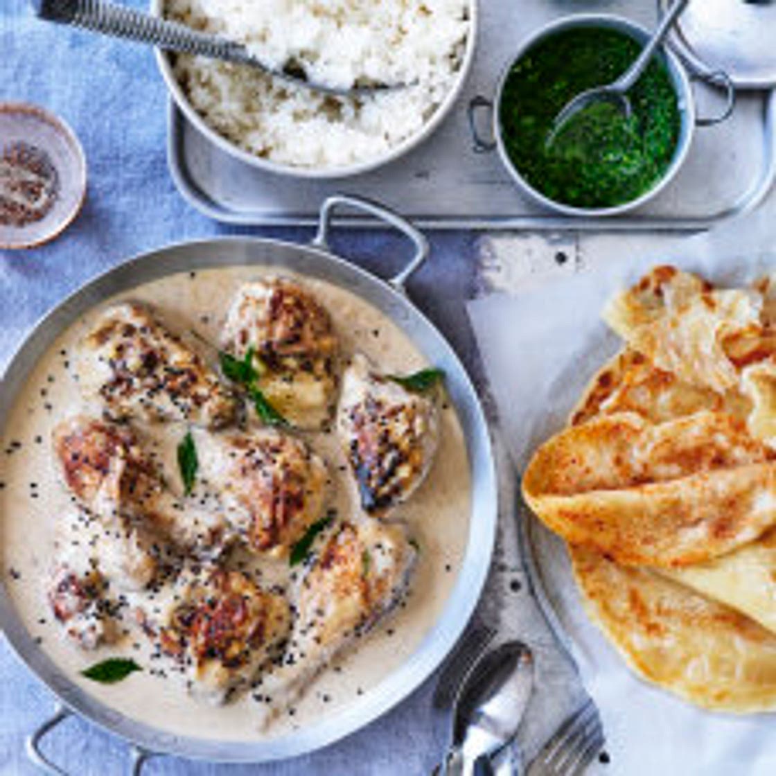 Karen Martini’s coconut chicken curry with mint chutney