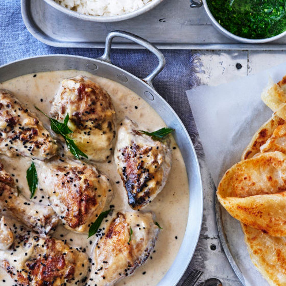 Karen Martini’s coconut chicken curry with mint chutney