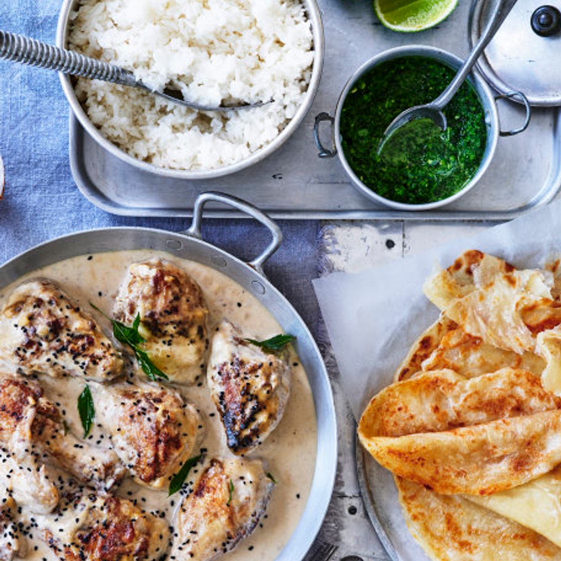 Karen Martini’s coconut chicken curry with mint chutney