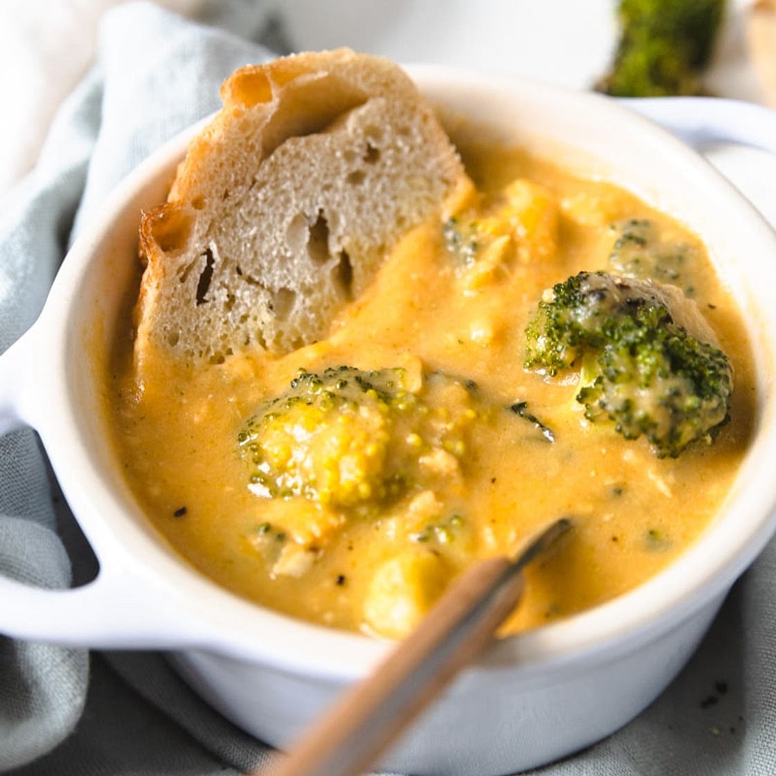 Healthier Chicken Broccoli Cheddar Soup