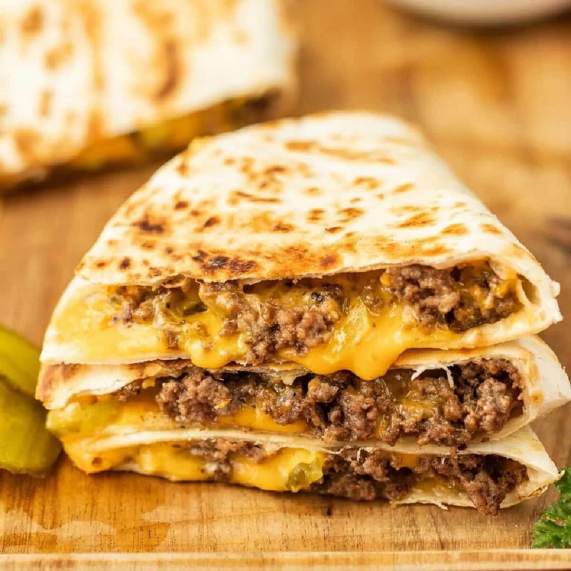 Blackstone Cheeseburger Quesadilla