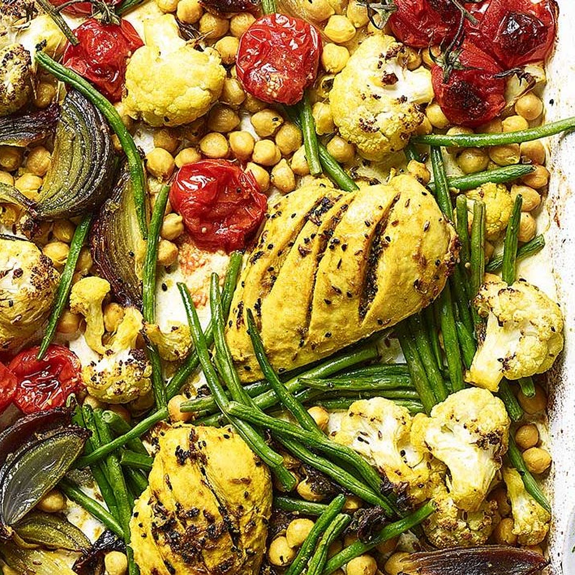 5-a-day turmeric traybake chicken