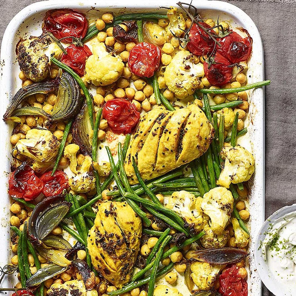 5-a-day turmeric traybake chicken