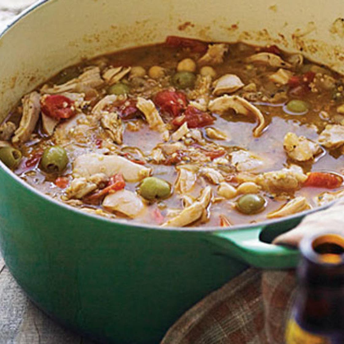 Chicken, Quinoa, and Green-Olive Stew