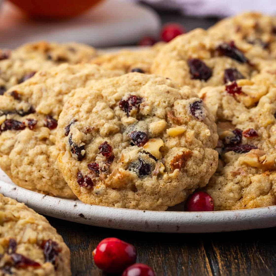 Gluten Free Cranberry Orange Oatmeal Cookies