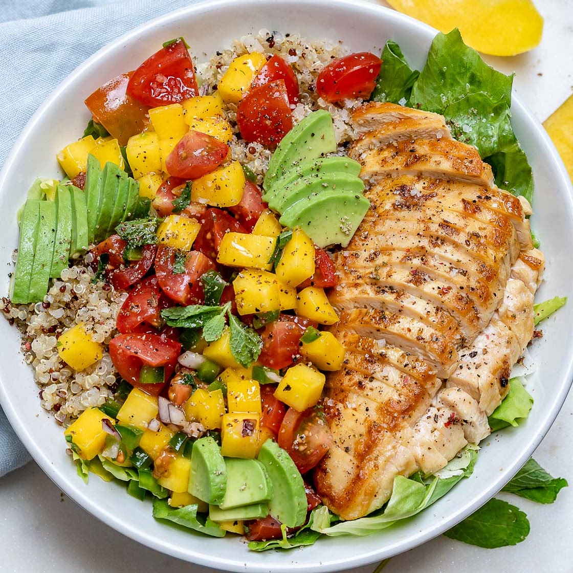 Mango Salsa Chicken Bowls