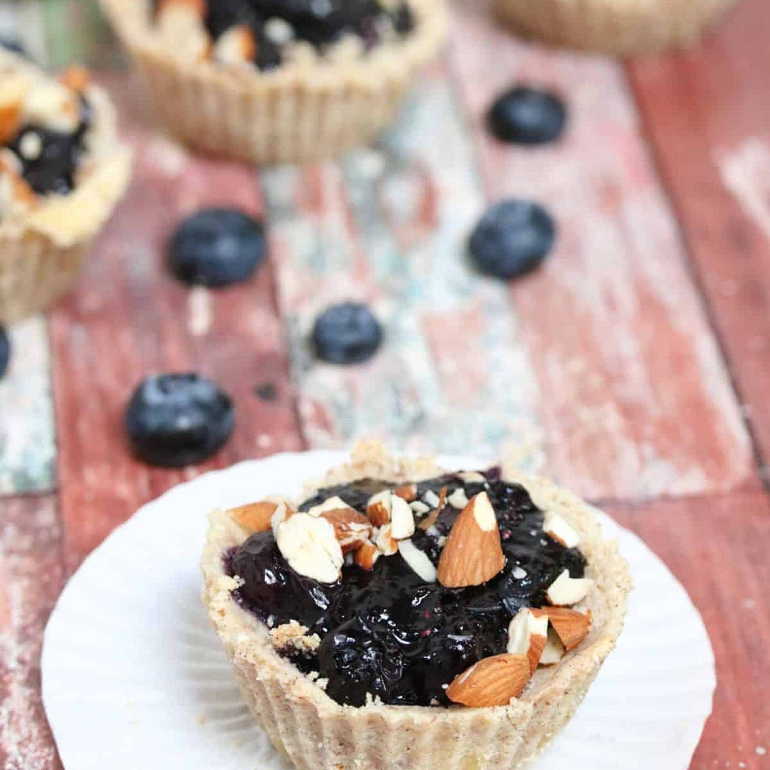 Mini Blueberry Maple Tarts In A Paleo Pie Crust