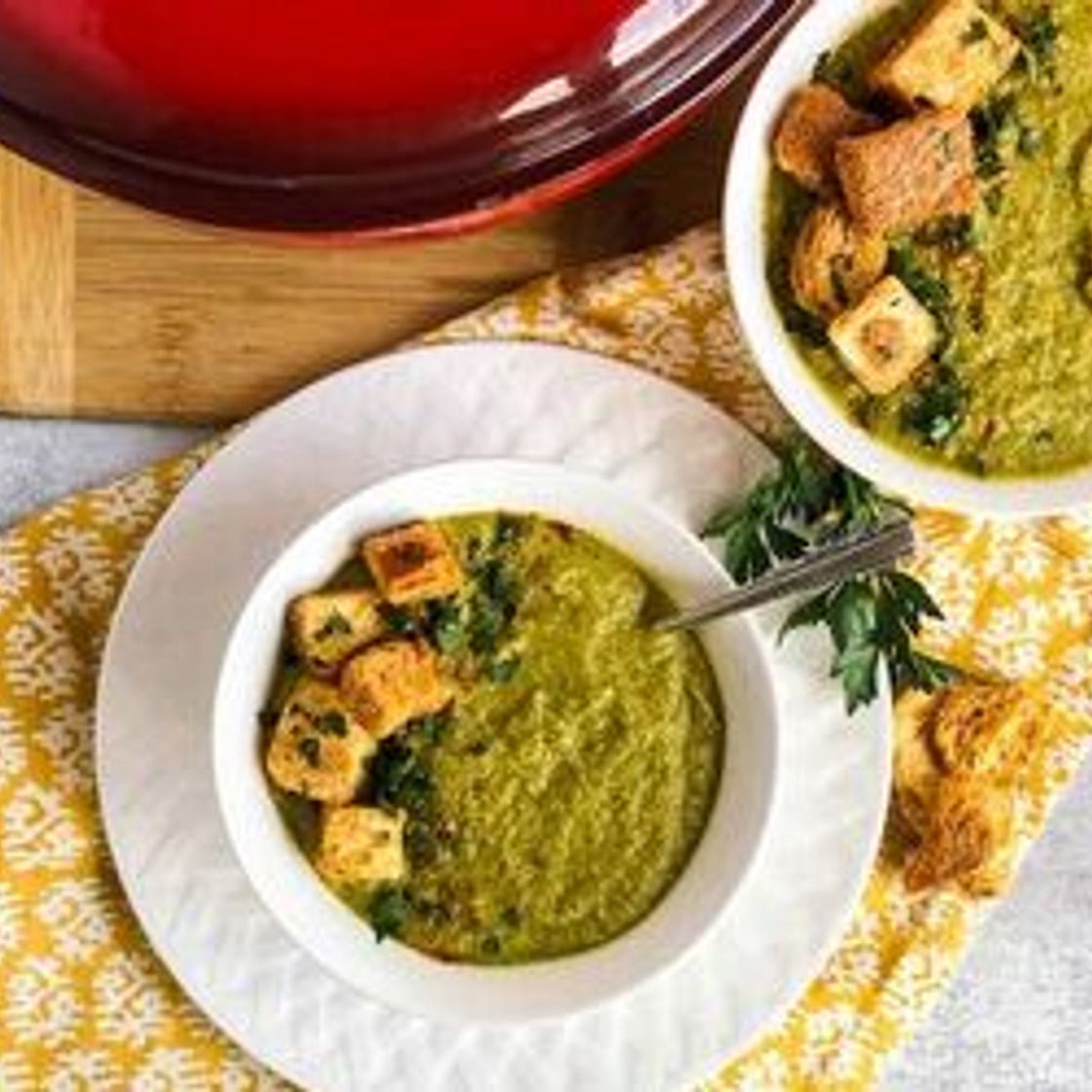 Roasted Broccoli and Cauliflower Soup