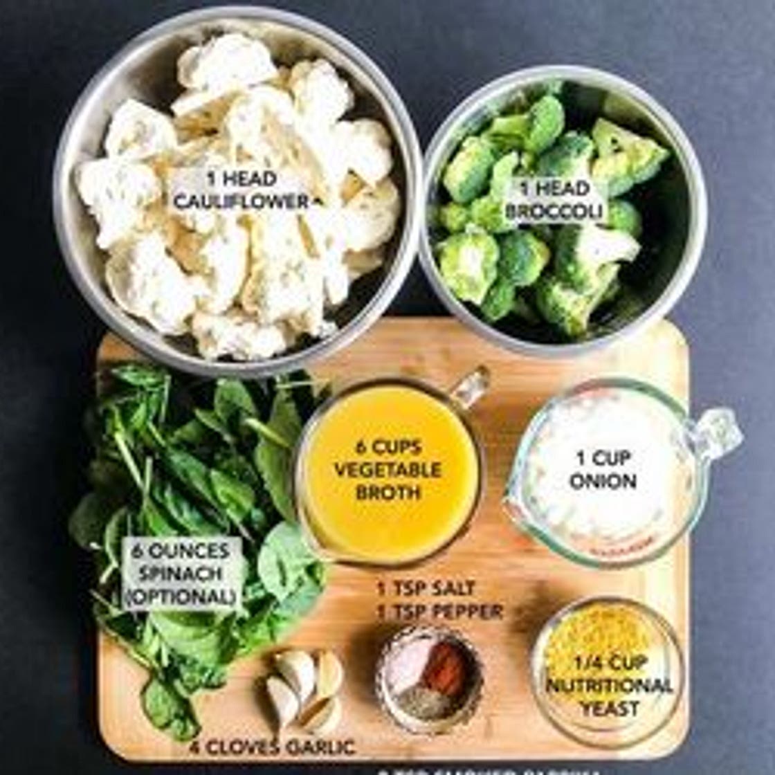Roasted Broccoli and Cauliflower Soup