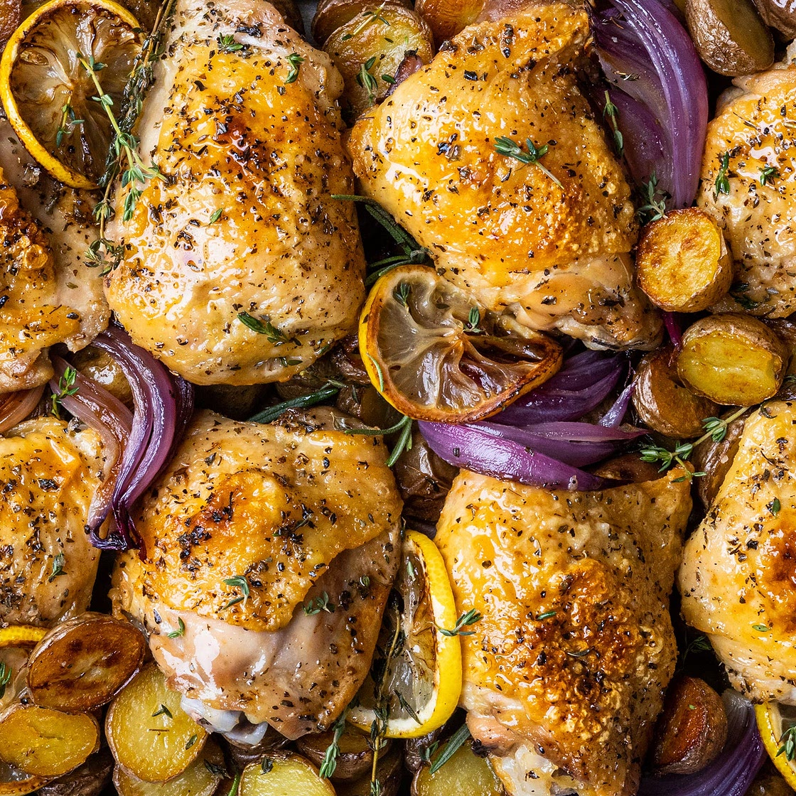 Sheet-Pan Lemon Butter Chicken Thighs