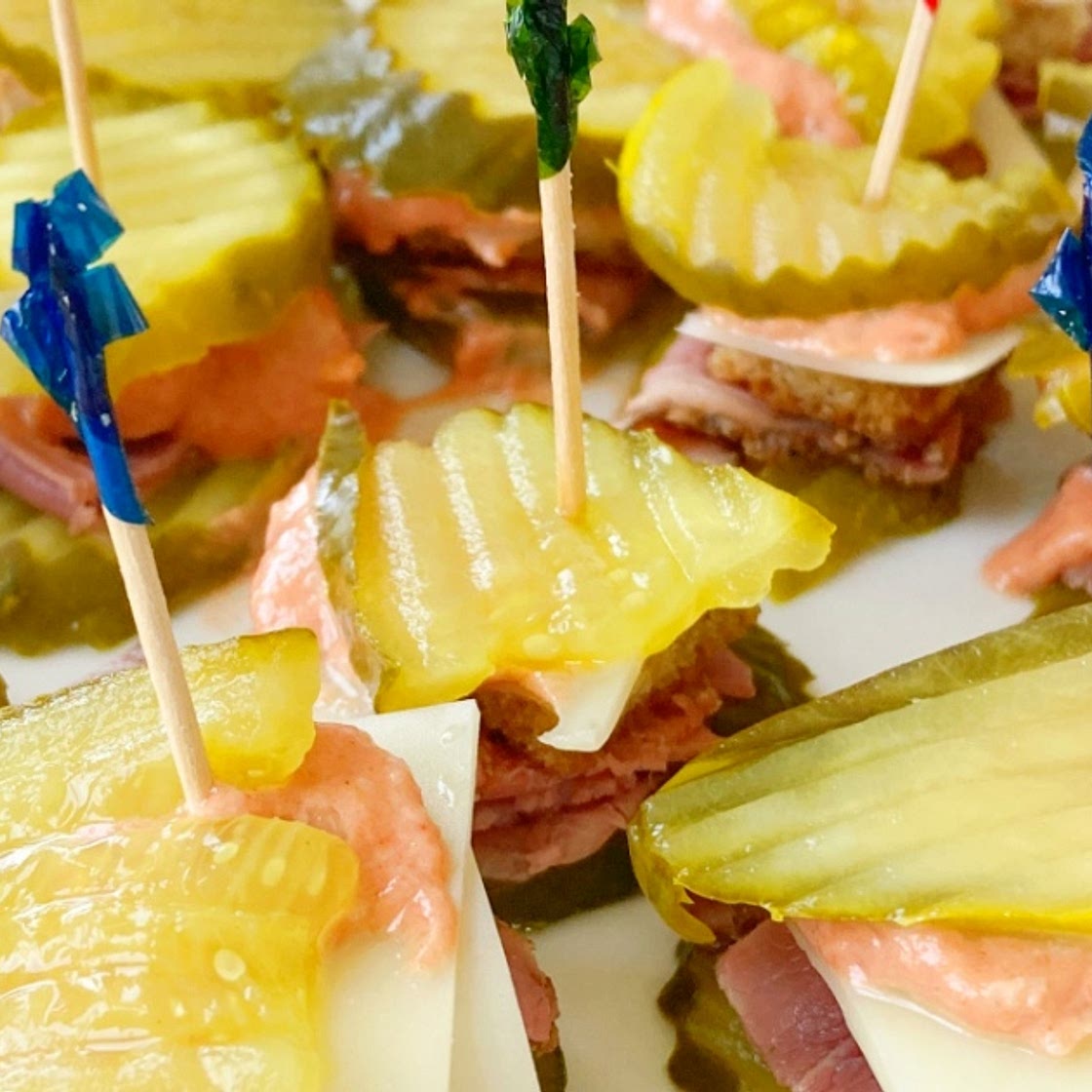 Reuben Pickle Bites