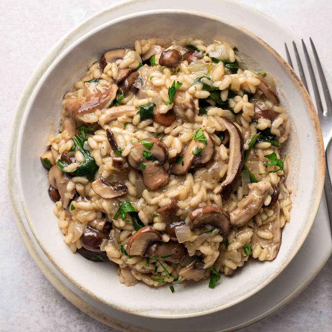 Creamy Low-Fat Mushroom Risotto Recipe