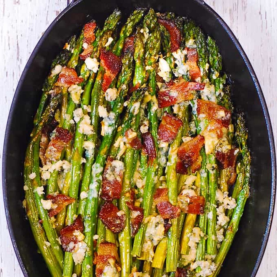 Asparagus with Blue Cheese and Bacon