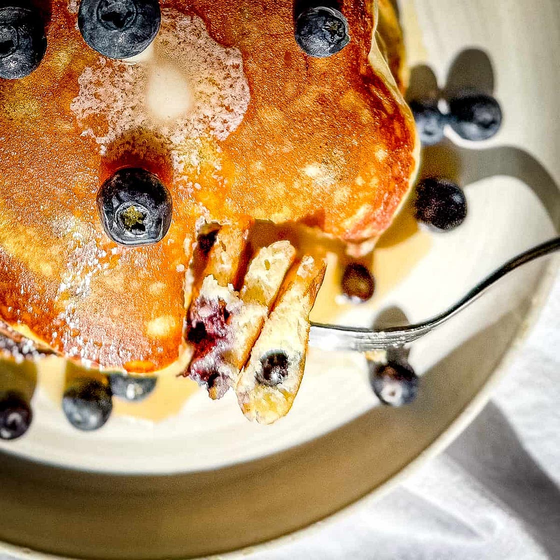 Lemon Ricotta Blueberry Pancakes