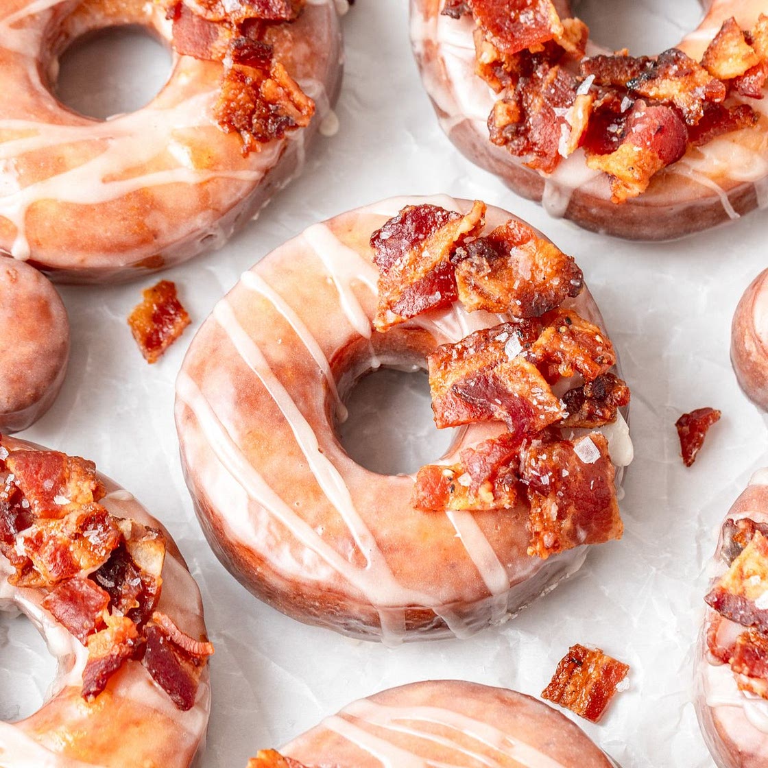 Fried Maple Bacon Donuts