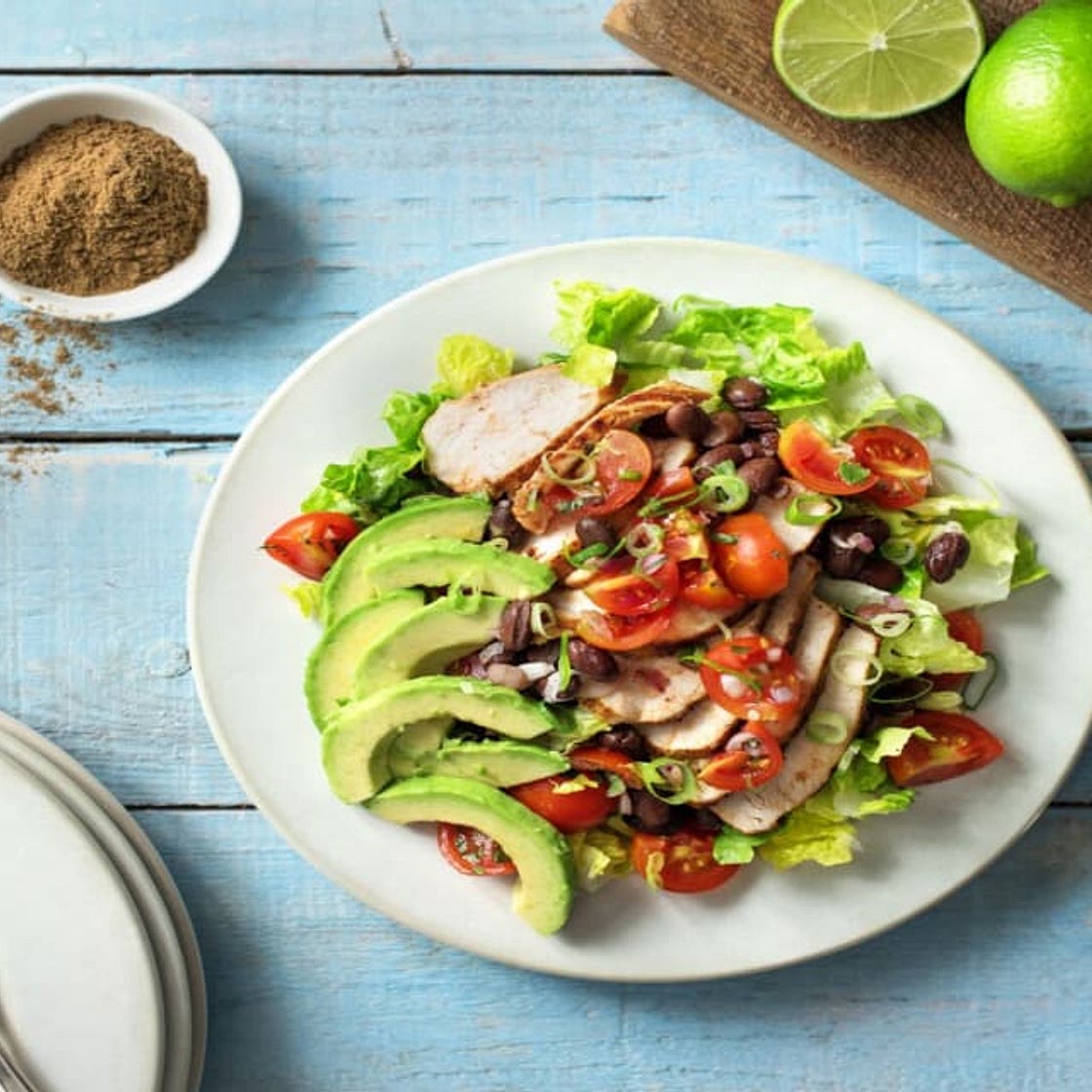 Chipotle-Rubbed Chicken Salad with Pico de Gallo and Avocado