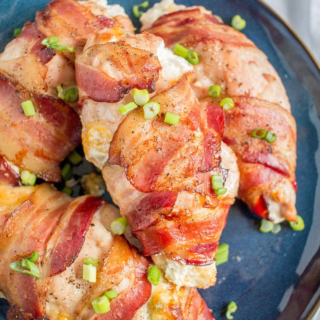 Bacon Wrapped Jalapeño Popper Chicken