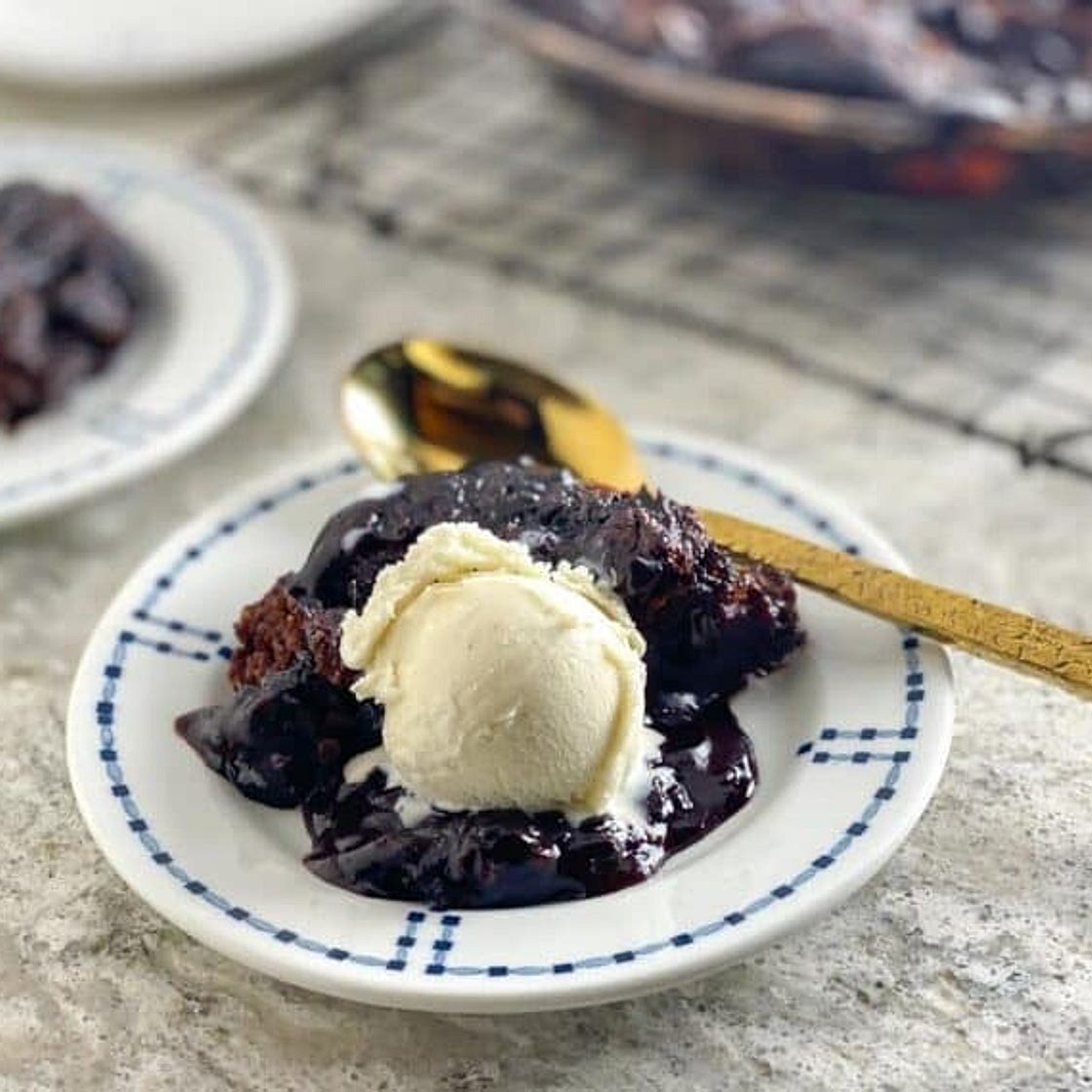 Low FODMAP Chocolate Pudding Cake