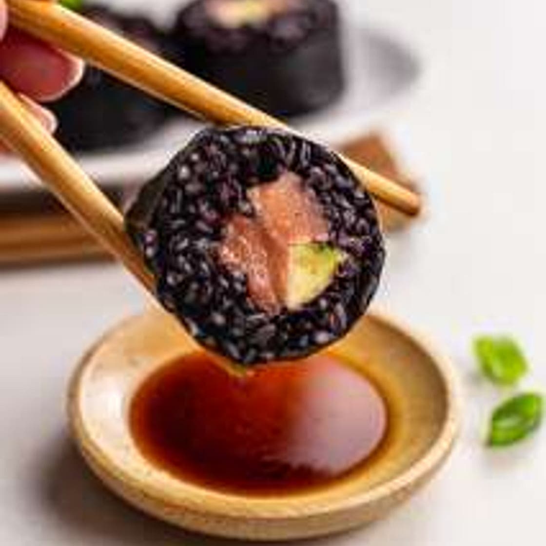 Salmon Avocado Black Rice Sushi