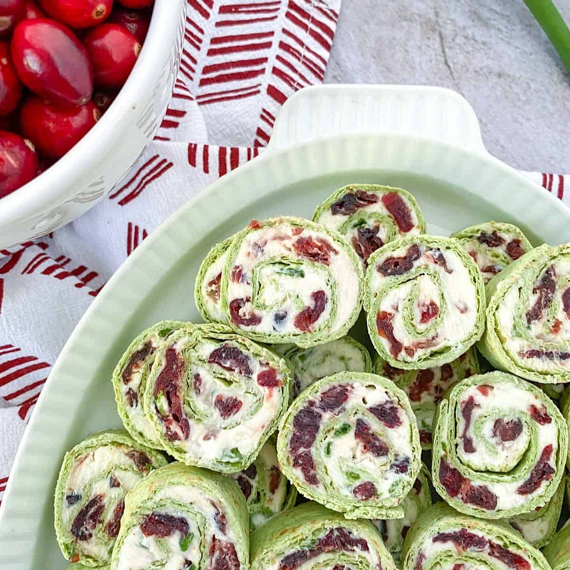 Cranberry Feta Pinwheels with Cream Cheese