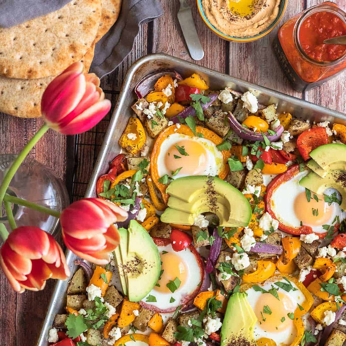 Za'atar Sheet Pan Vegetables and Eggs