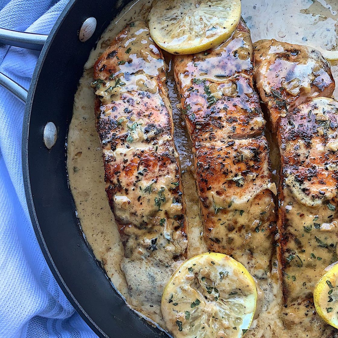 Creamy Lemon & Herb Salmon