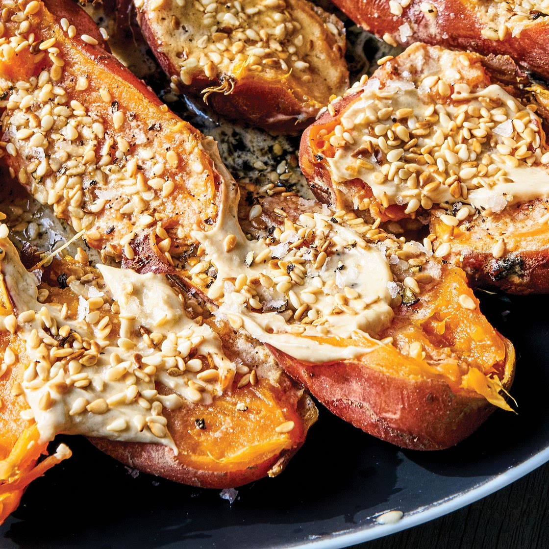 Sweet Potatoes With Tahini Butter