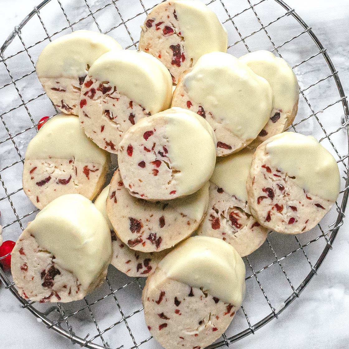 Cranberry White Chocolate Shortbread Cookies - Slice and Bake Recipe
