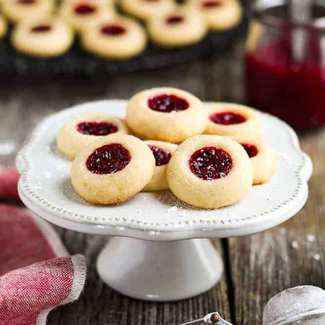 Vegan Thumbprint Cookies with Raspberry Jam
