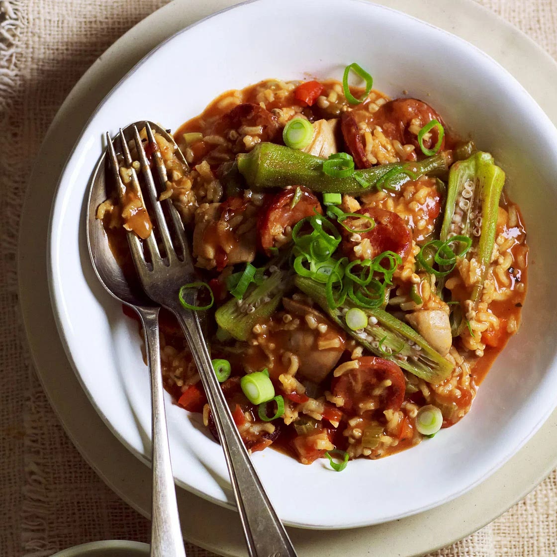 Chicken, chorizo and okra gumbo