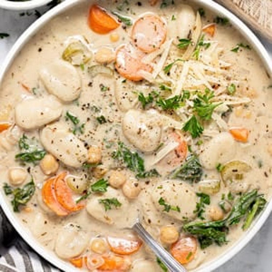 Vegan Chickpea Gnocchi Soup