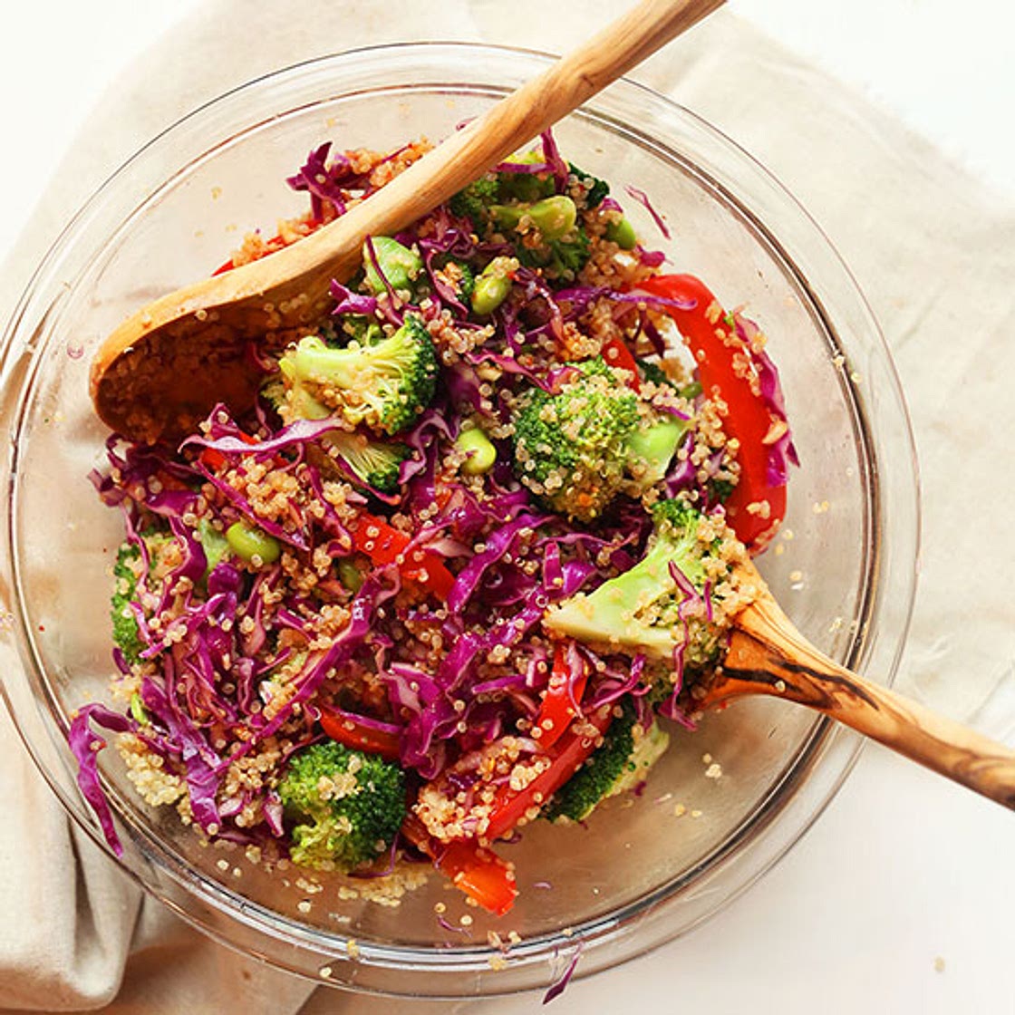 Rainbow Quinoa Salad with Chili Garlic Sesame Dressing (30 Minutes!)