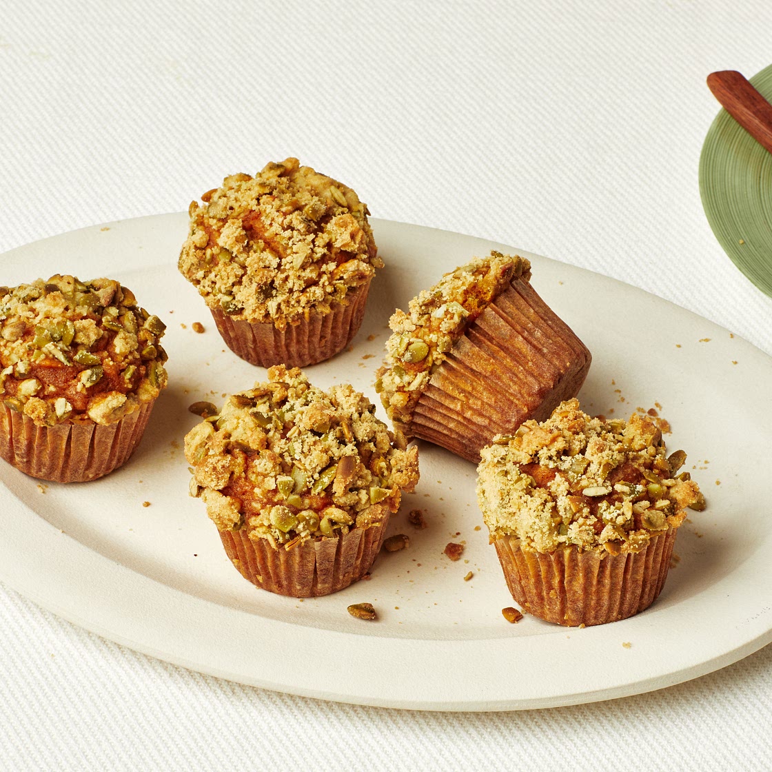 Triple Pumpkin Crumb Muffins
