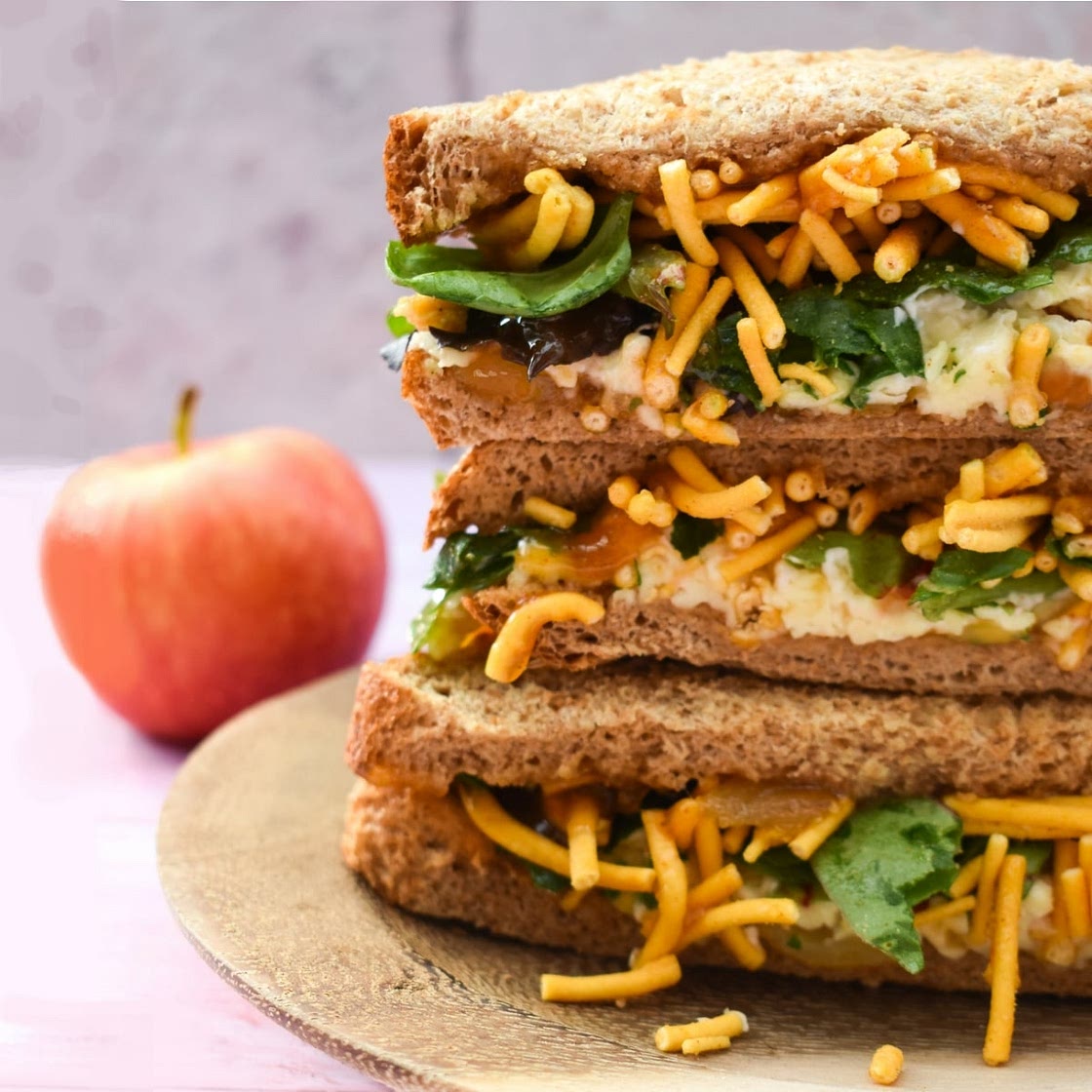 Vegan Bombay Cheese Sandwich with Chutney