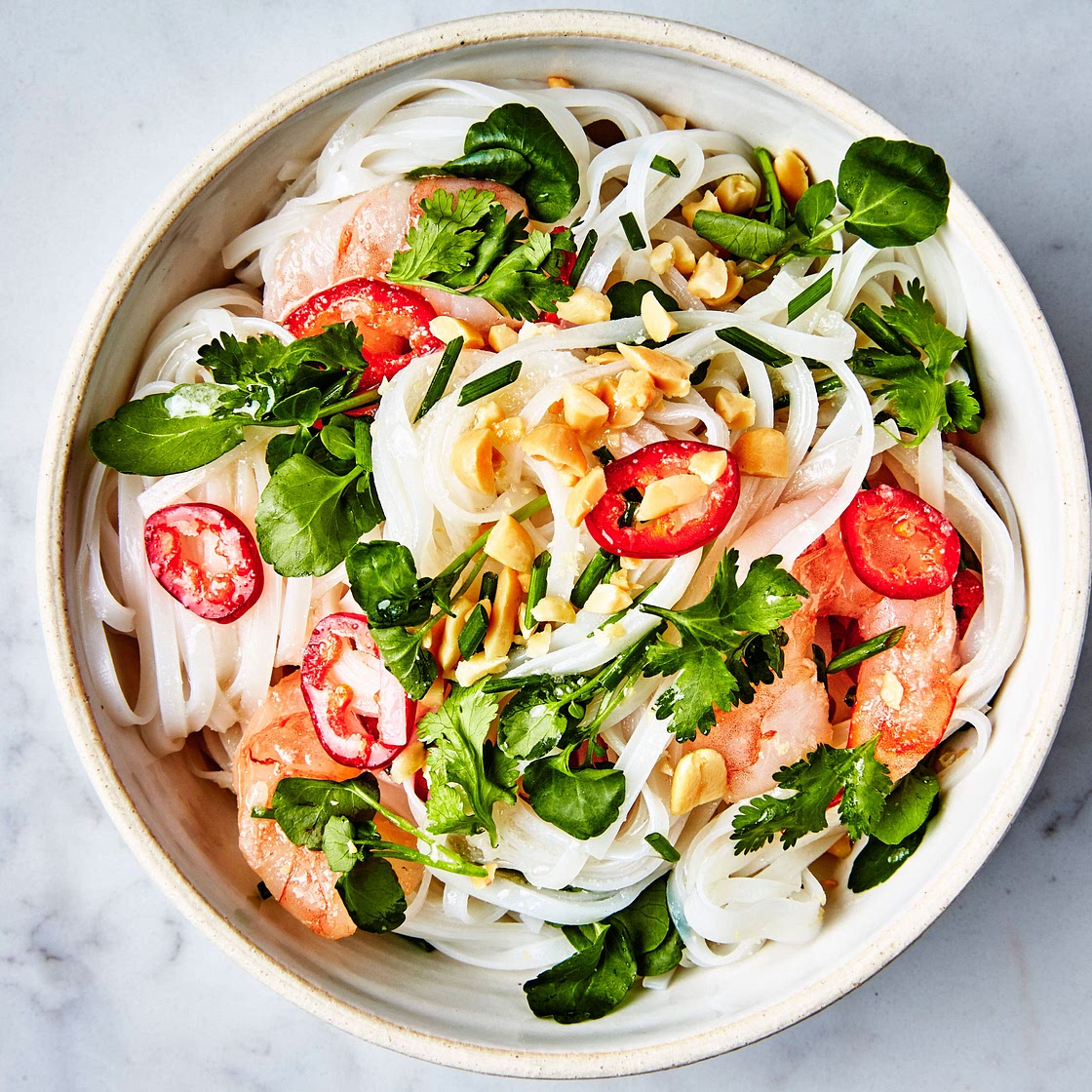 Rice Noodles With Shrimp and Coconut-Lime Dressing