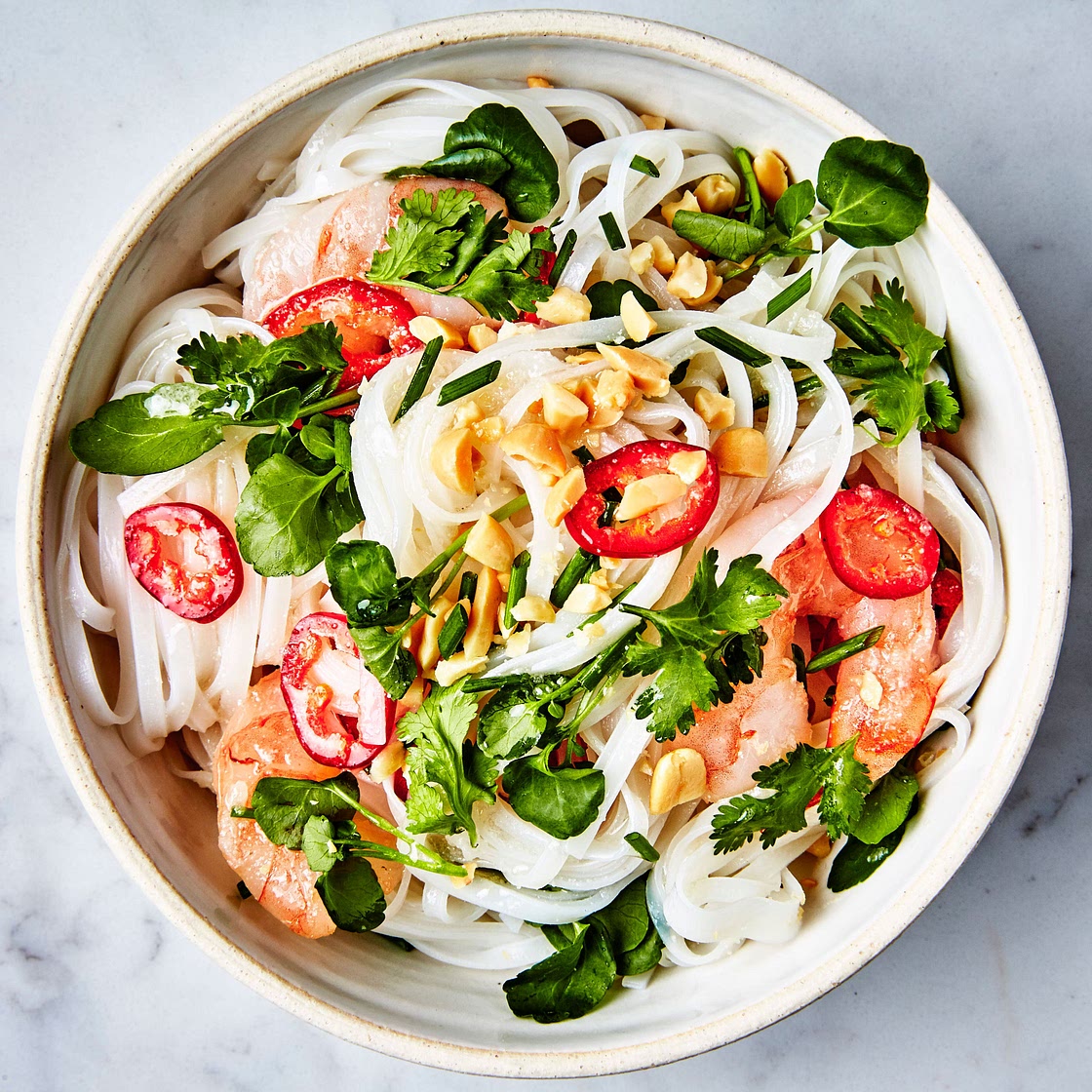 Rice Noodles With Shrimp and Coconut-Lime Dressing