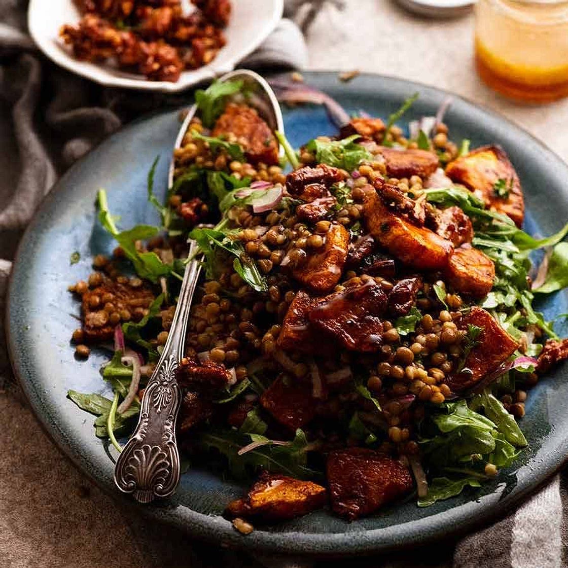Honey-Cinnamon Pumpkin Lentil Salad