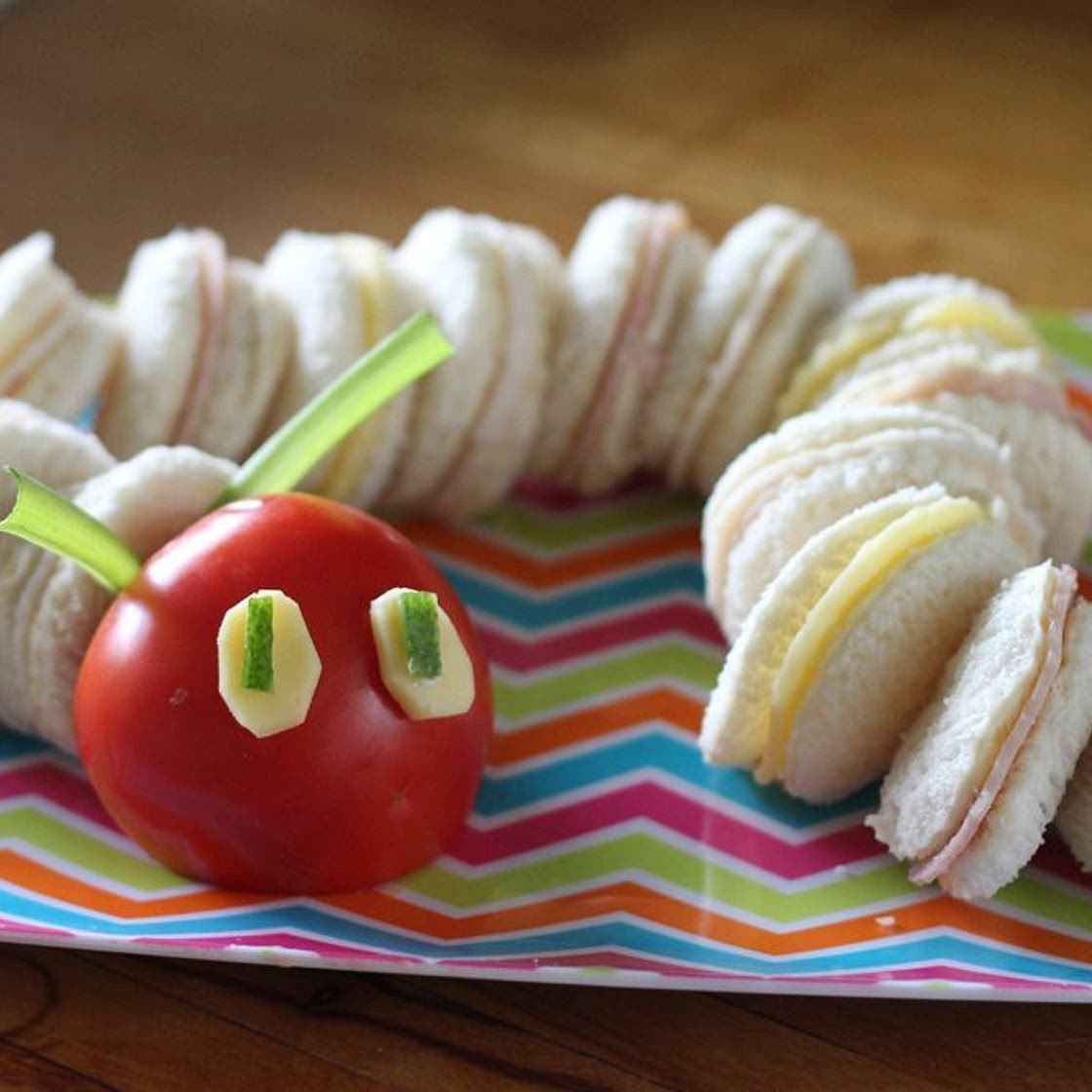 The Very Hungry Caterpillar sandwiches