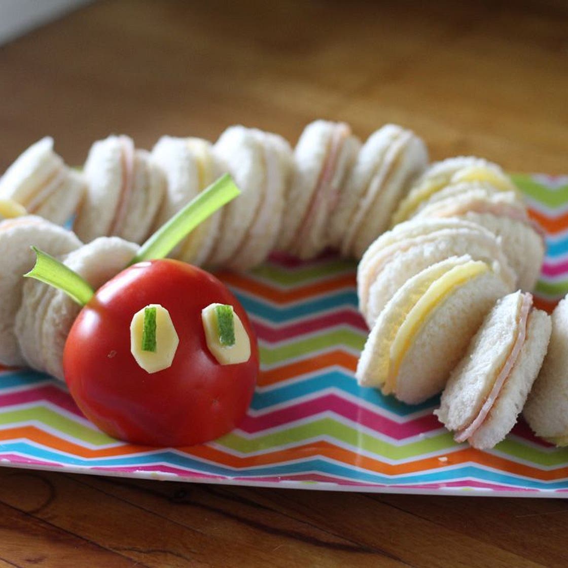 The Very Hungry Caterpillar sandwiches