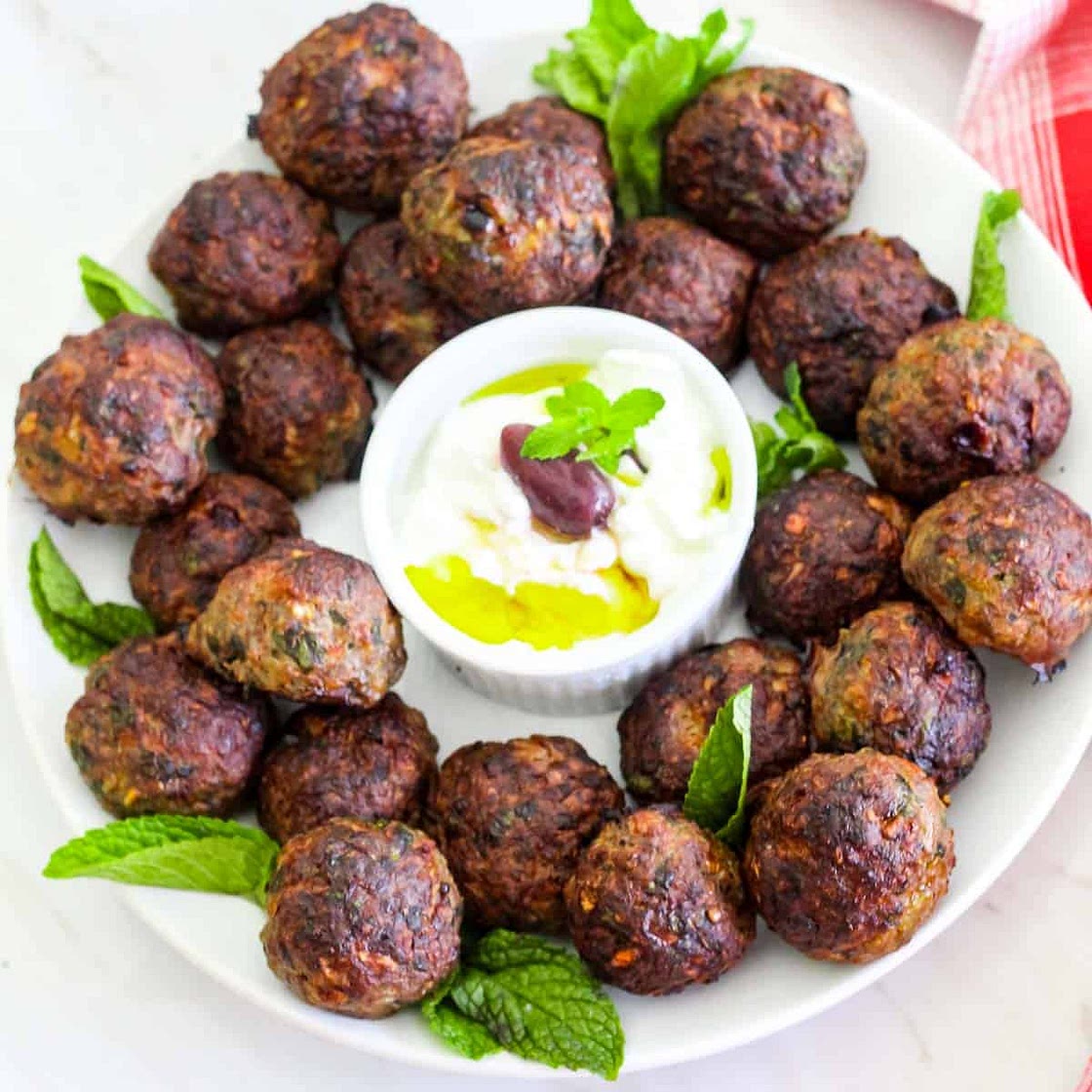 Baked Mint Meatballs - Albanian Qofte