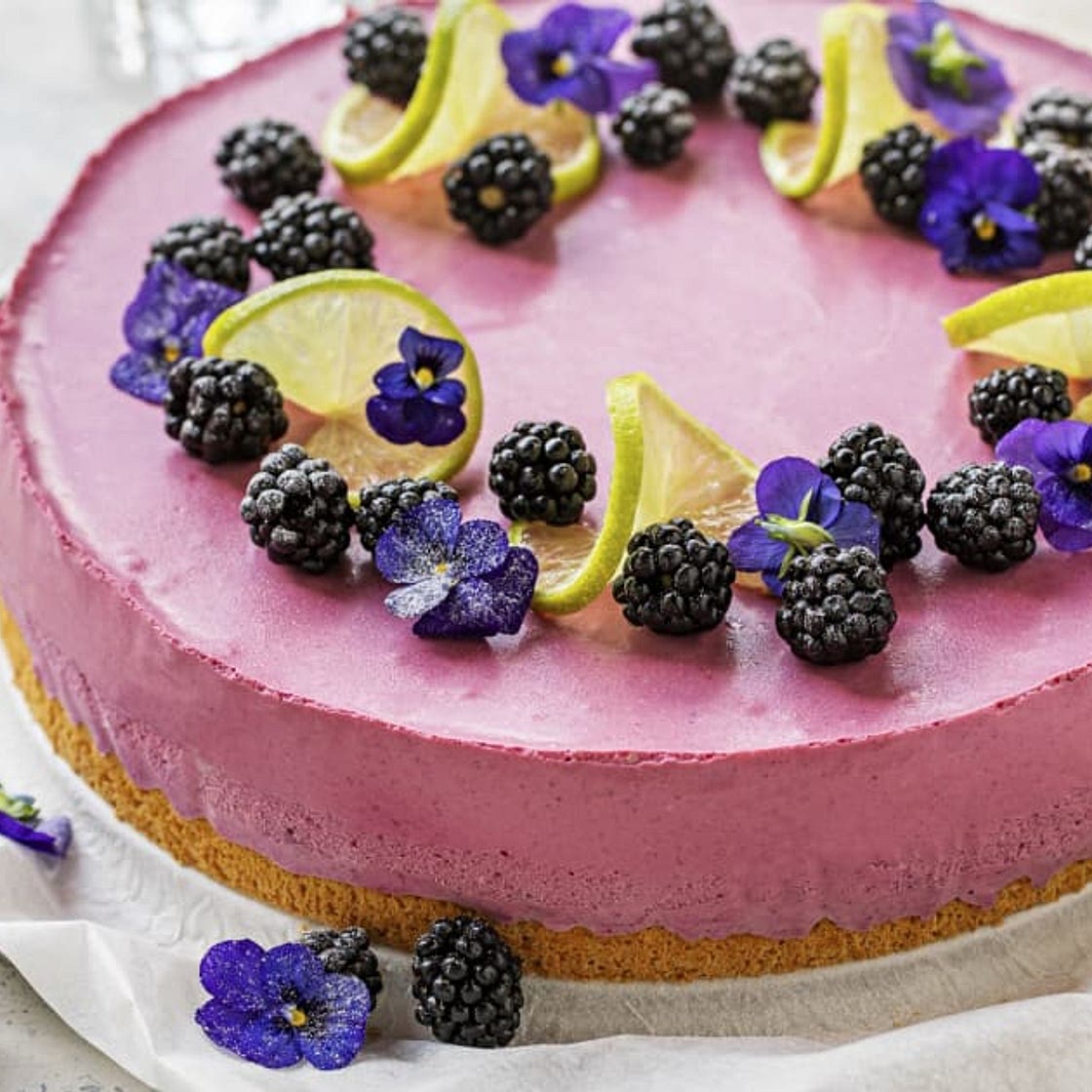 Brombeer-Limetten-Quarktorte