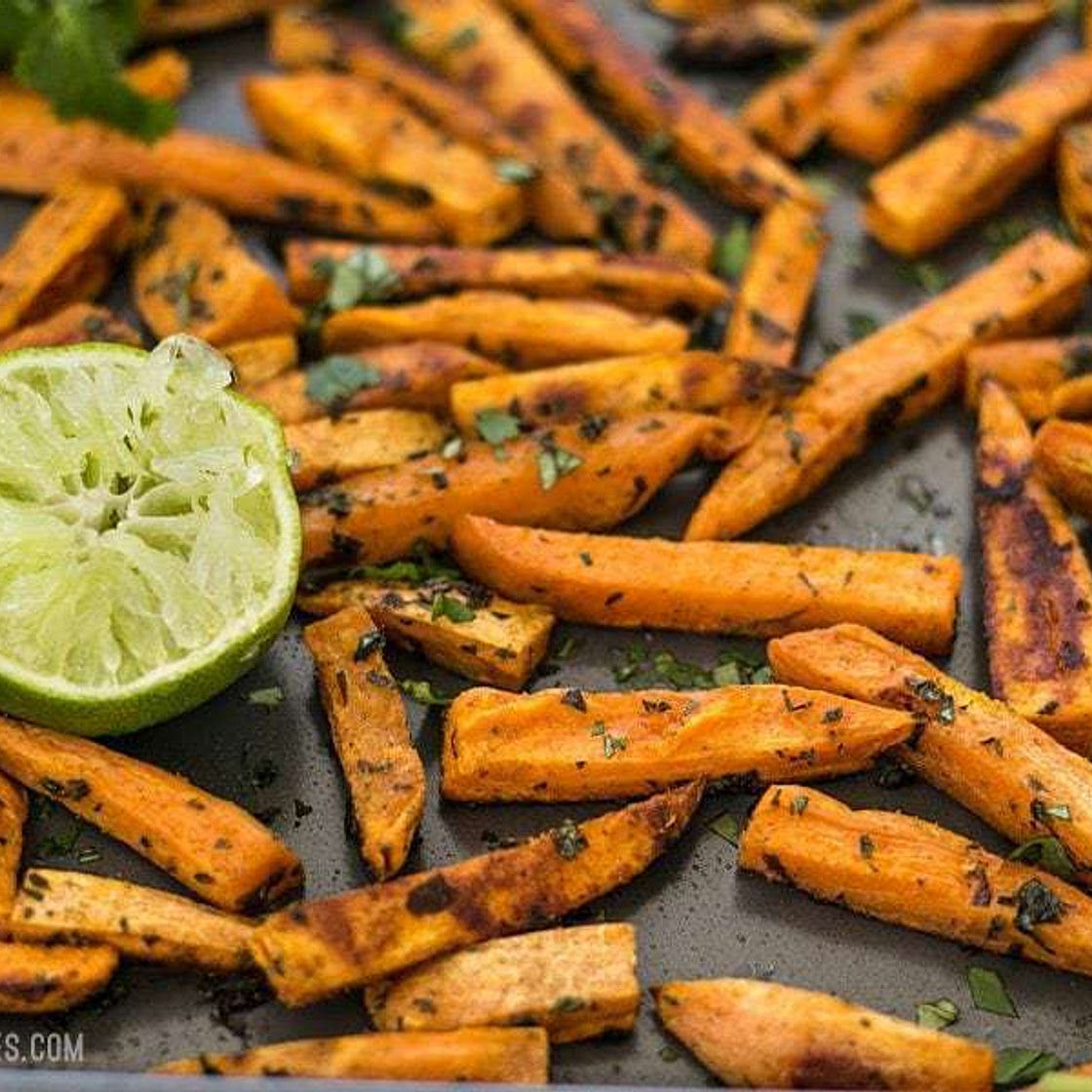 Cumin Lime Roasted Sweet Potatoes