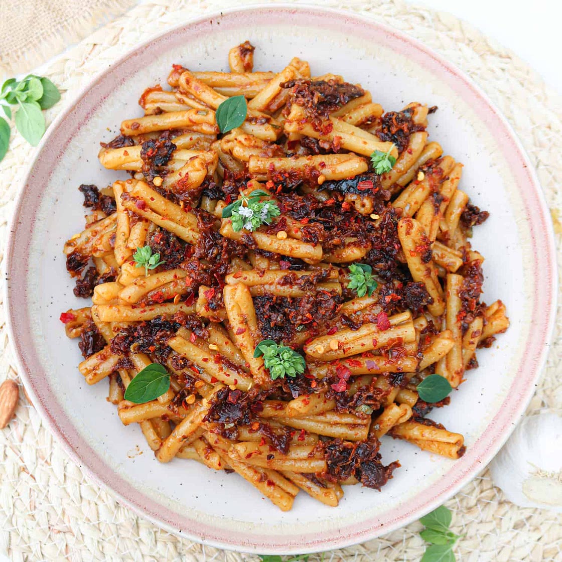 Vegan Sundried Tomato Pesto Pasta