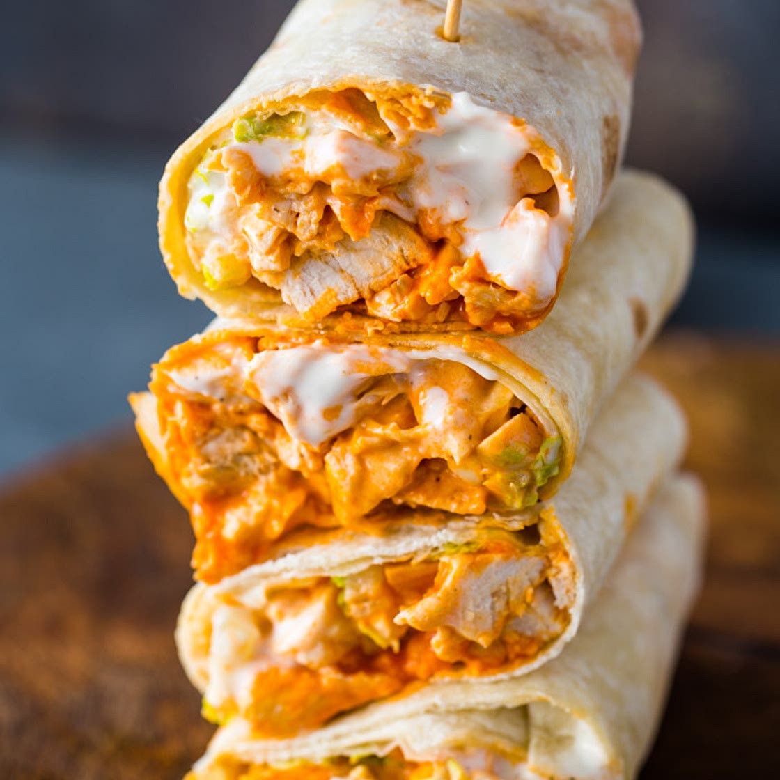 5 Minute Buffalo Chicken Wraps