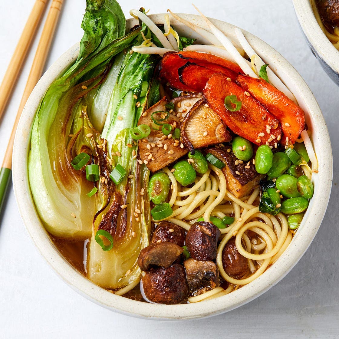 Vegan Ramen with Roasted Red Miso Veggies