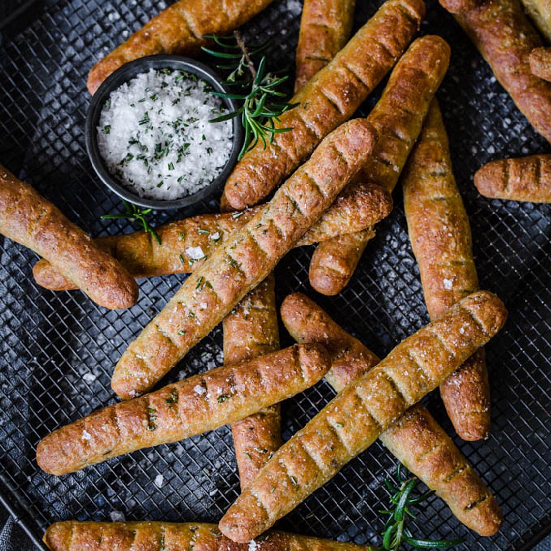 Keto Rosemary Sea Salt Breadsticks
